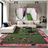 Multi Size Pictorial Green Area Rug by LoomBloom Hand Tufted Transitional Chinese Art Deco in New Zealand Wool